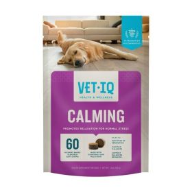 VetIQ Calming Soft Chews For Dogs 60 Count Stress Anxiety Supplement Hickory Smoke Flavor