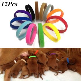 12 Pcs/Set Puppy Newborn Pets Identify Collars Adjustable Nylon Small Pet Dog Collars (Color: 12pcs, size: XL)
