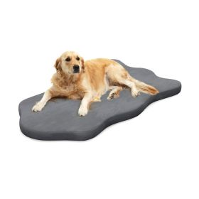 Dog Bed with Memory Foam Support (Color: Gray, size: O/S)